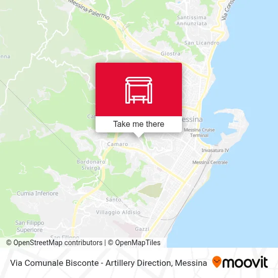 Via Comunale Bisconte - Artillery Direction map