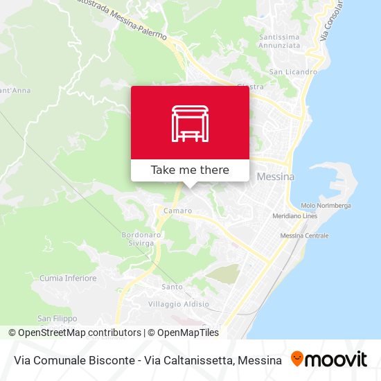Via Comunale Bisconte - Via Caltanissetta map