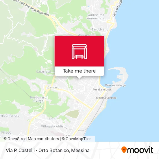 Via P. Castelli - Orto Botanico map