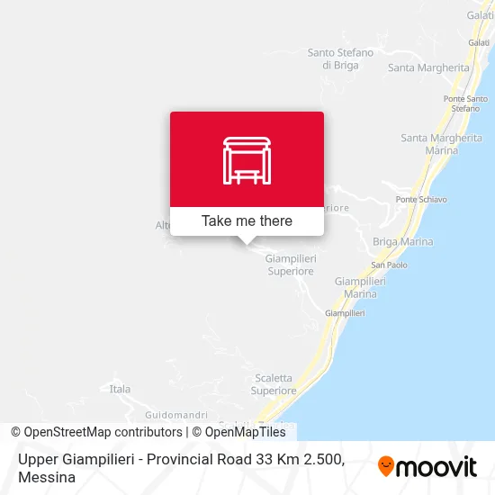 Upper Giampilieri - Provincial Road 33 Km 2.500 map