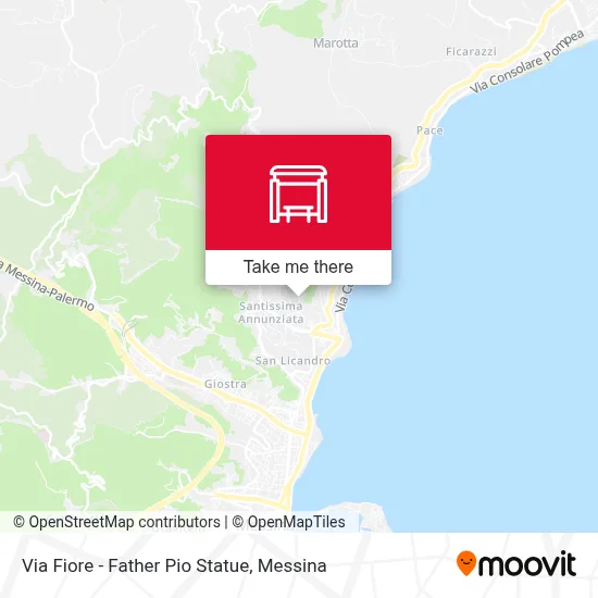 Via Fiore - Father Pio Statue map