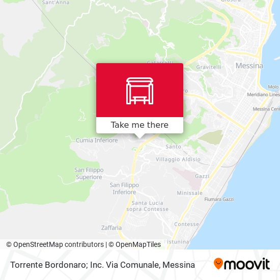 Torrente Bordonaro; Inc. Via Comunale map