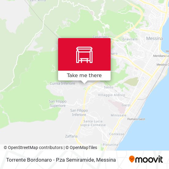 Torrente Bordonaro - P.za Semiramide map