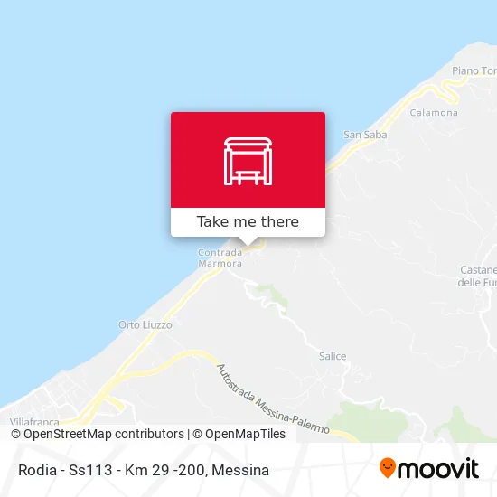 Rodia - Ss113 - Km 29 -200 map