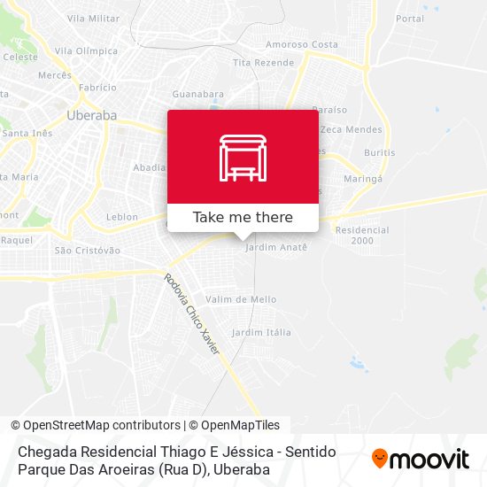 Mapa Chegada Residencial Thiago E Jéssica - Sentido Parque Das Aroeiras (Rua D)