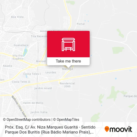 Próx. Esq. C/ Av. Niza Marques Guaritá - Sentido Parque Dos Buritis (Rua Bádio Mariano Prais) map