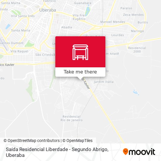 Saída Residencial Liberdade - Segundo Abrigo map