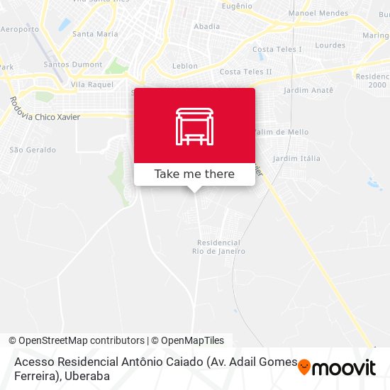 Mapa Acesso Residencial Antônio Caiado (Av. Adail Gomes Ferreira)