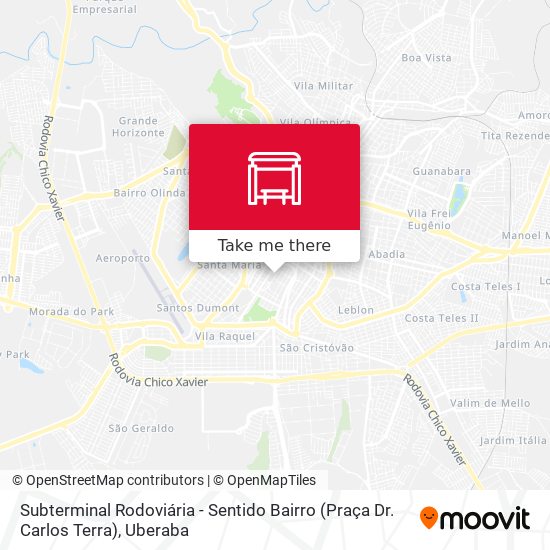 Subterminal Rodoviária - Sentido Bairro (Praça Dr. Carlos Terra) map