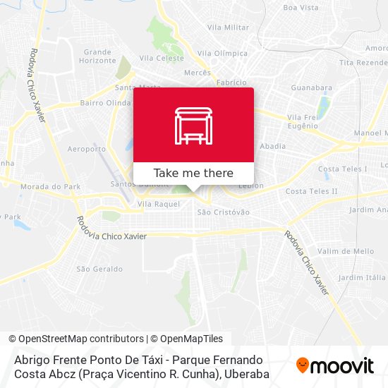 Mapa Abrigo Frente Ponto De Táxi - Parque Fernando Costa Abcz (Praça Vicentino R. Cunha)