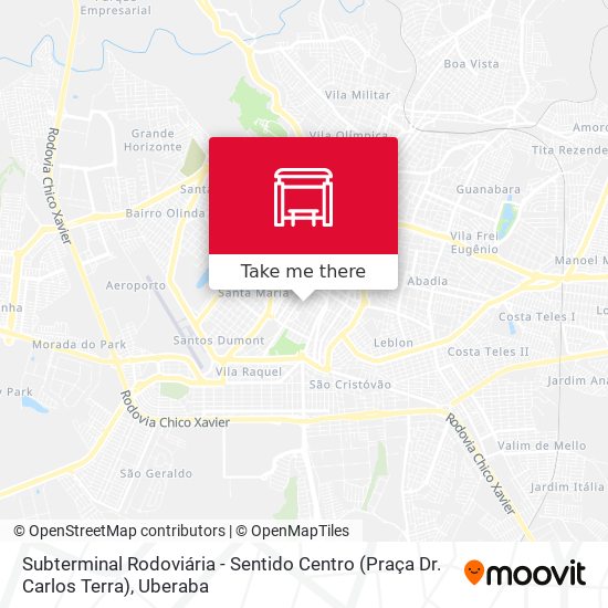 Subterminal Rodoviária - Sentido Centro (Praça Dr. Carlos Terra) map