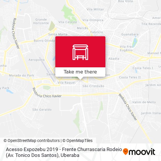 Acesso Expozebu 2019 - Frente Churrascaria Rodeio (Av. Tonico Dos Santos) map