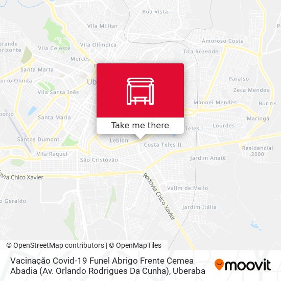 Vacinação Covid-19 Funel Abrigo Frente Cemea Abadia (Av. Orlando Rodrigues Da Cunha) map
