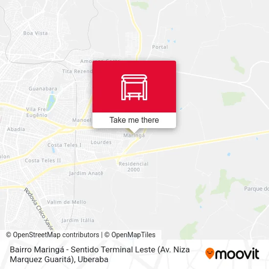 Bairro Maringá - Sentido Terminal Leste (Av. Niza Marquez Guaritá) map