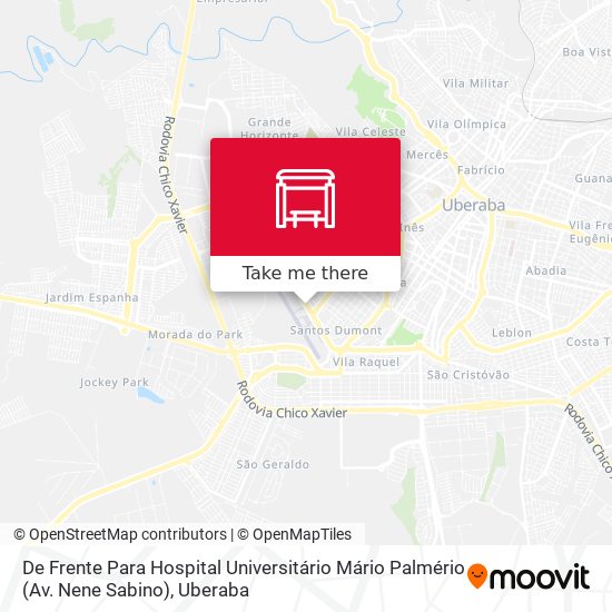 De Frente Para Hospital Universitário Mário Palmério (Av. Nene Sabino) map