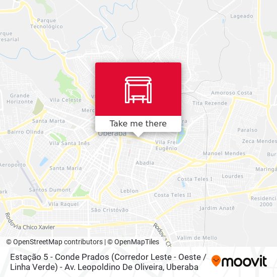 Estação 5 - Conde Prados (Corredor Leste - Oeste / Linha Verde) - Av. Leopoldino De Oliveira map