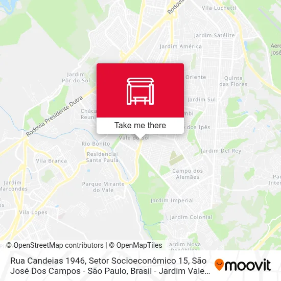 Rua Candeias 1946, Setor Socioeconômico 15, São José Dos Campos - São Paulo, Brasil - Jardim Vale Do Sol, São José Dos Campos map