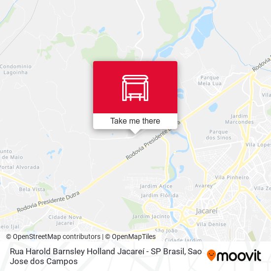 Rua Harold Barnsley Holland Jacareí - SP Brasil map