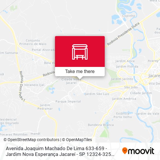 Mapa Avenida Joaquim Machado De Lima 633-659 - Jardim Nova Esperança Jacareí - SP 12324-325 Brasil