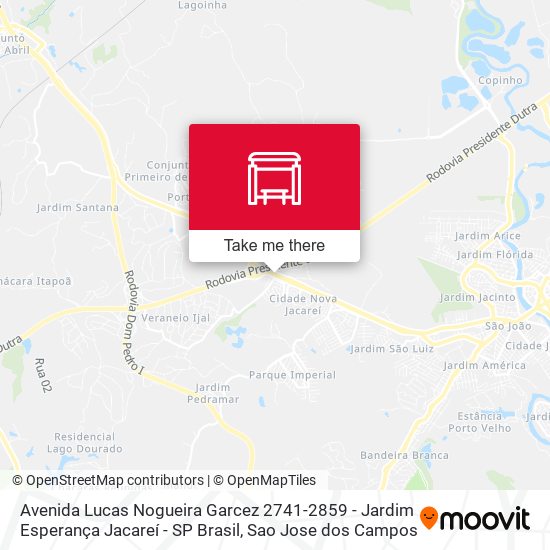 Mapa Avenida Lucas Nogueira Garcez 2741-2859 - Jardim Esperança Jacareí - SP Brasil