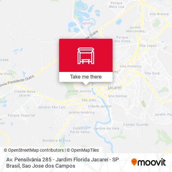 Mapa Av. Pensilvânia 285 - Jardim Florida Jacareí - SP Brasil