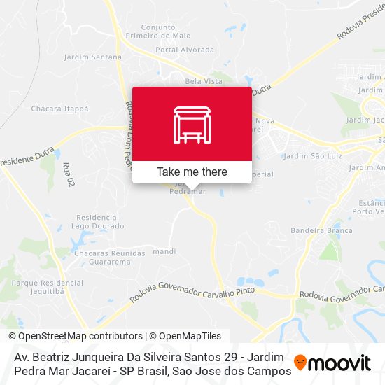 Av. Beatriz Junqueira Da Silveira Santos 29 - Jardim Pedra Mar Jacareí - SP Brasil map