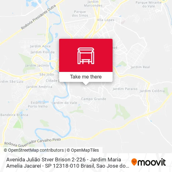 Avenida Julião Stver Brison 2-226 - Jardim Maria Amelia Jacareí - SP 12318-010 Brasil map