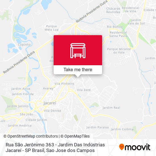 Mapa Rua São Jerônimo 363 - Jardim Das Indústrias Jacareí - SP Brasil