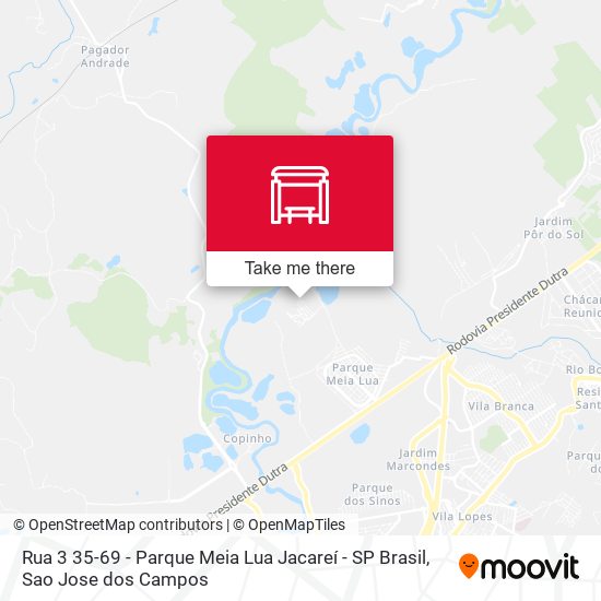 Mapa Rua 3 35-69 - Parque Meia Lua Jacareí - SP Brasil