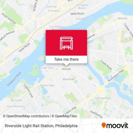 Riverside Light Rail Station map