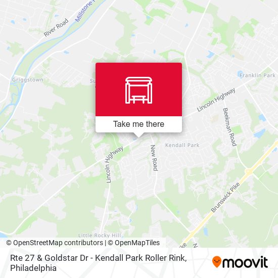 Rte 27 & Goldstar Dr - Kendall Park Roller Rink map
