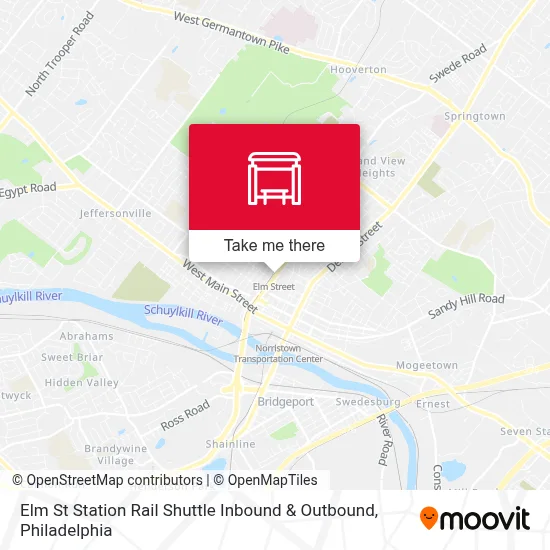Elm St Station Rail Shuttle Inbound & Outbound map