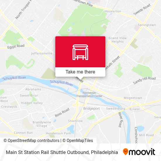 Main St Station Rail Shuttle Outbound map