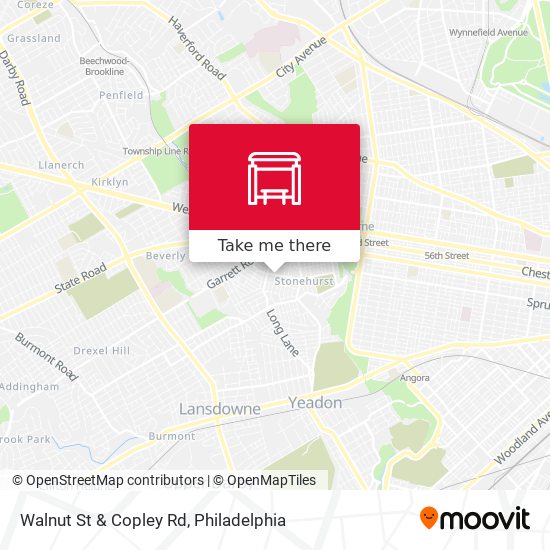 Walnut St & Copley Rd map