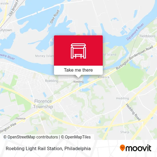 Roebling Light Rail Station map