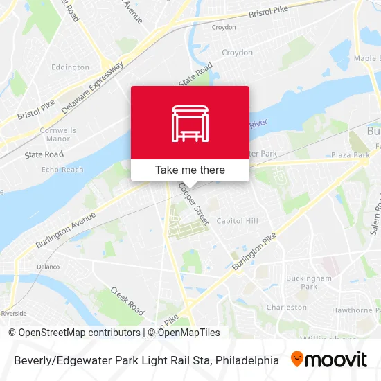 Beverly / Edgewater Park Light Rail Sta map