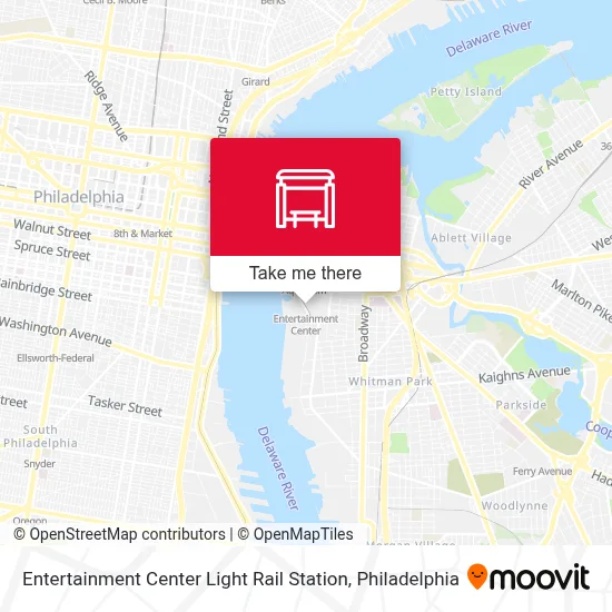 Entertainment Center Light Rail Station map