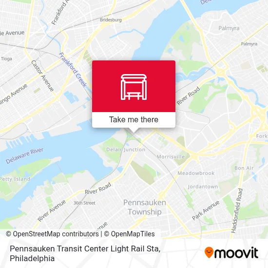 Pennsauken Transit Center Light Rail Sta map