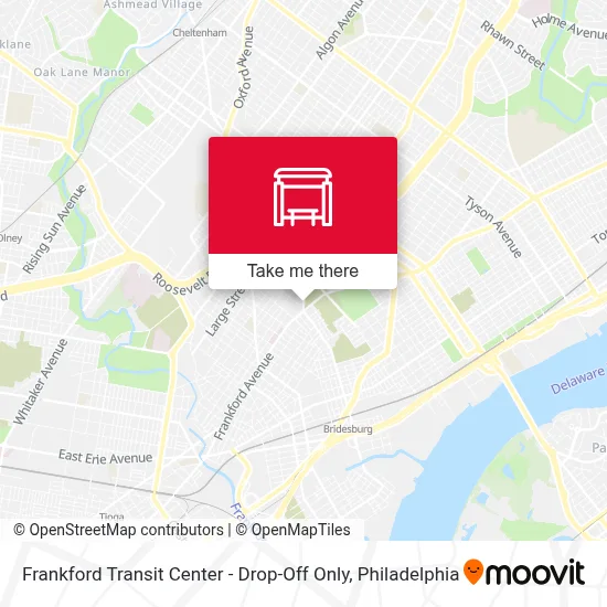 Frankford Transit Center - Drop-Off Only map