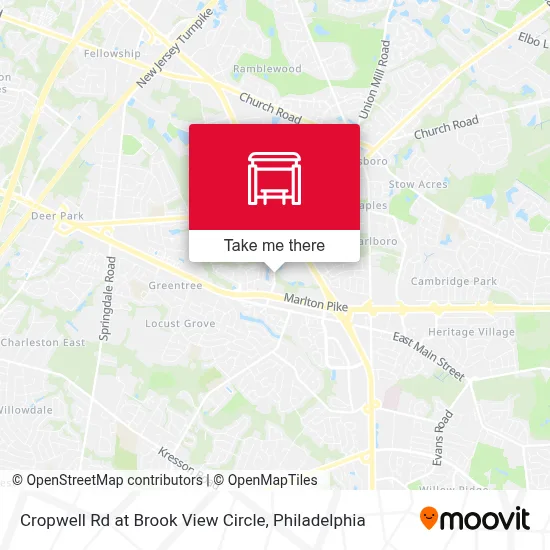 Cropwell Rd at Brook View Circle map