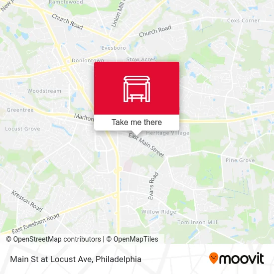 Main St at Locust Ave map