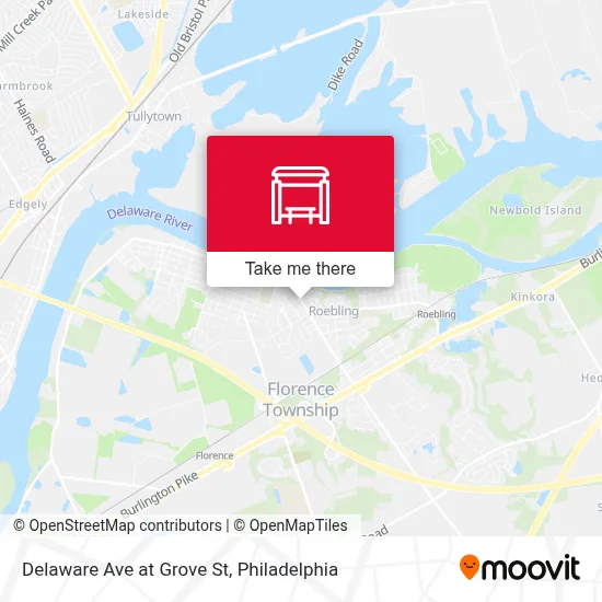 Delaware Ave at Grove St map