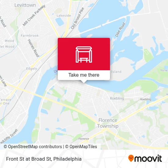 Front St at Broad St map