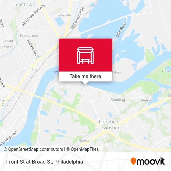 Front St at Broad St map