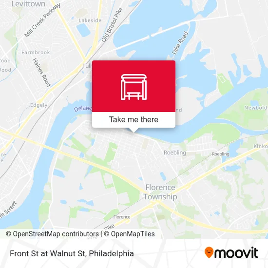 Front St at Walnut St map