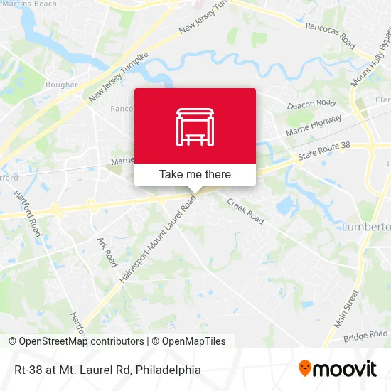 Rt-38 at Mt. Laurel Rd map