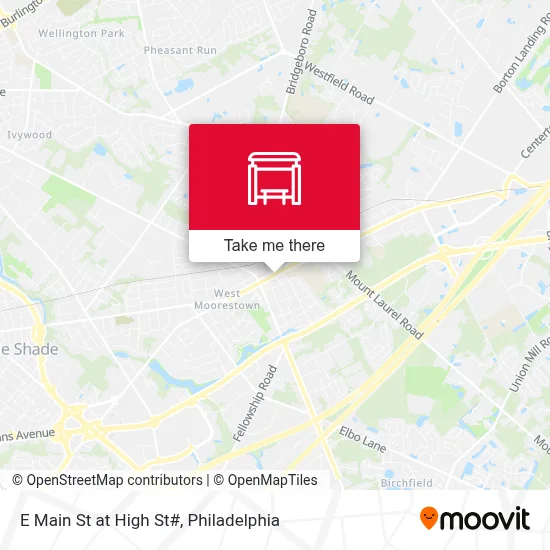 E Main St at High St# map
