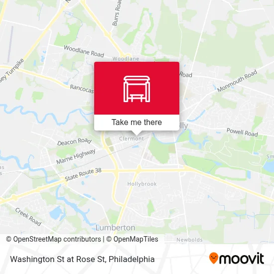 Washington St at Rose St map