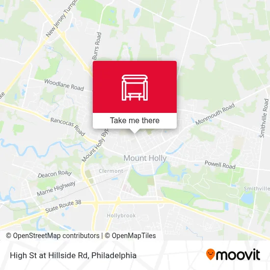 High St at Hillside Rd map