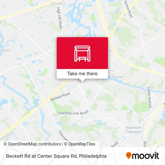 Beckett Rd at Center Square Rd map